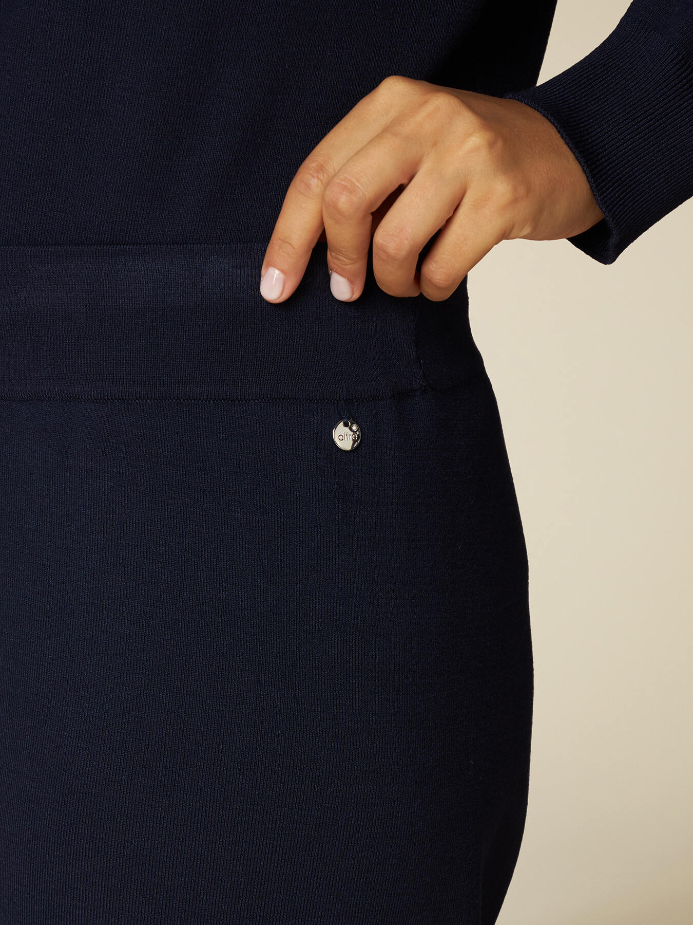 Pantaloni palazzo in maglia image number 2