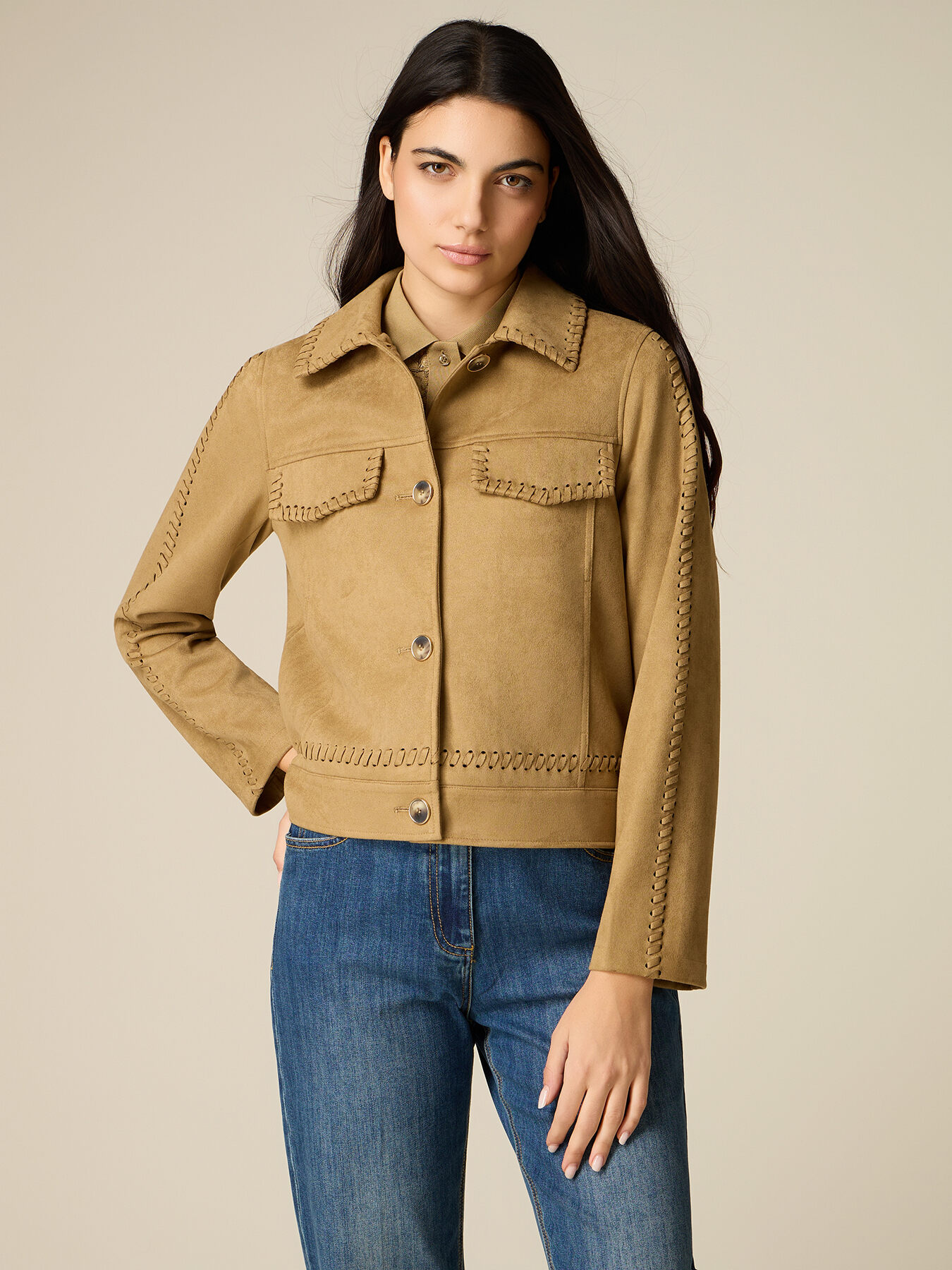 Jacket with stitching detail image number 0