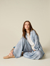Pantalon palazzo en satin effet denim image number 0