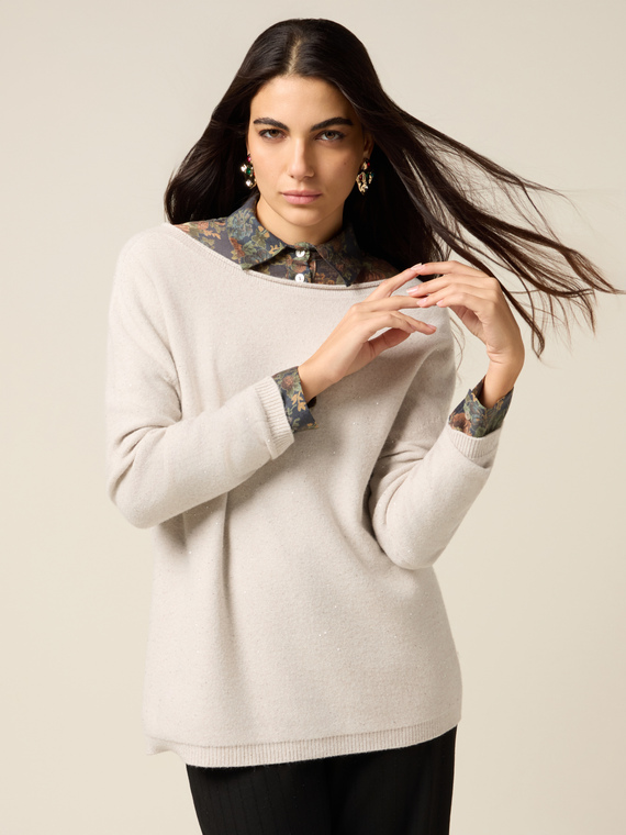 Sweater with micro sequins