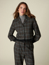 Blazer cropped a quadri con dettagli pizzo image number 1