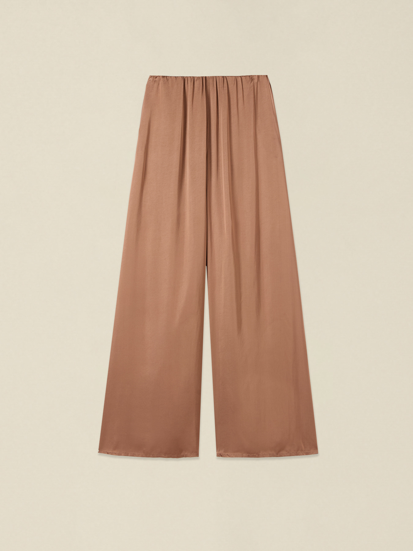 Pantalon palazzo en satin de viscose image number 4