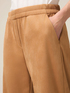 Pantaloni palazzo cu efect de piele &icirc;ntoarsă image number 3
