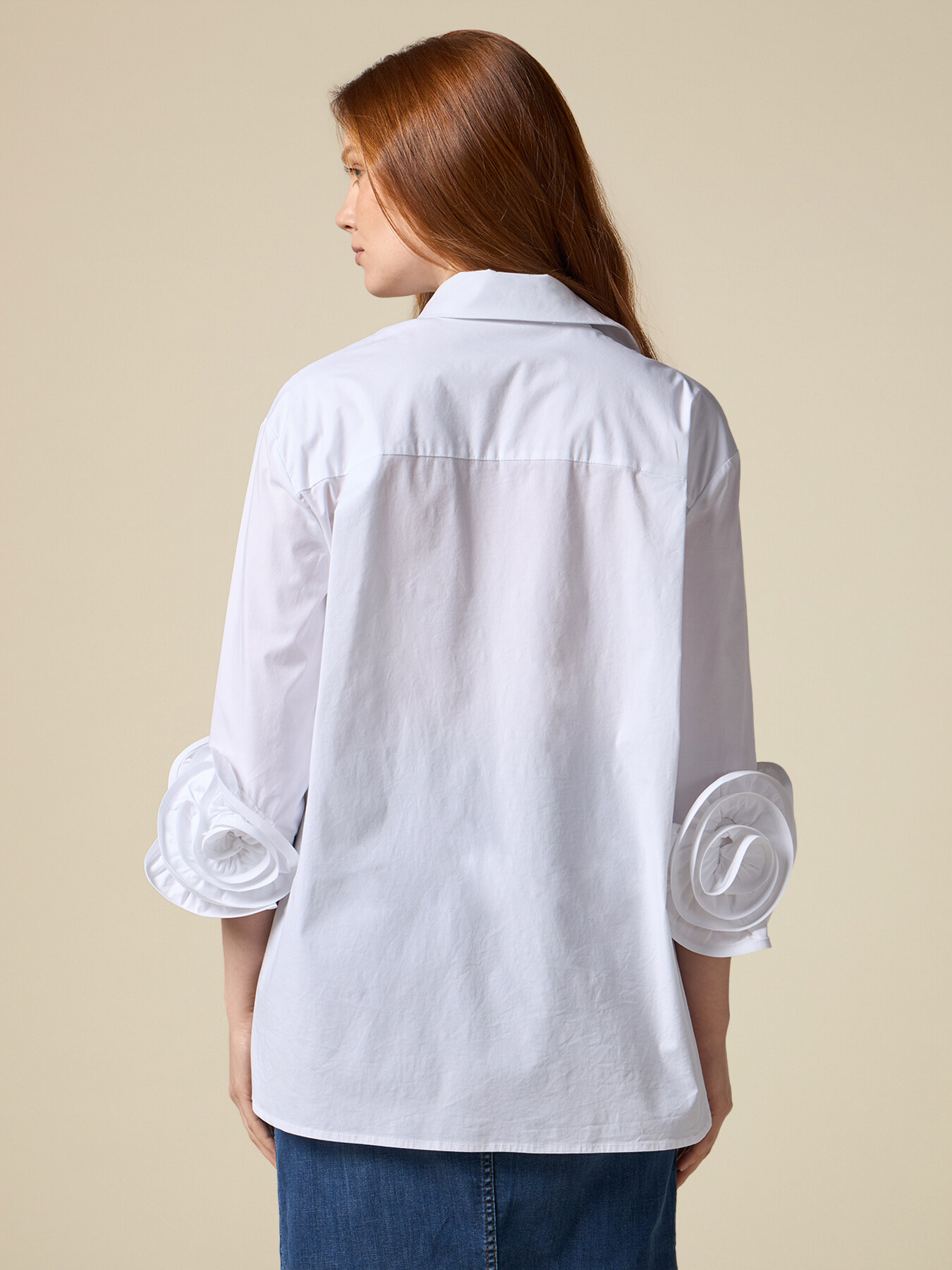 Camicia over con dettaglio rose image number 1