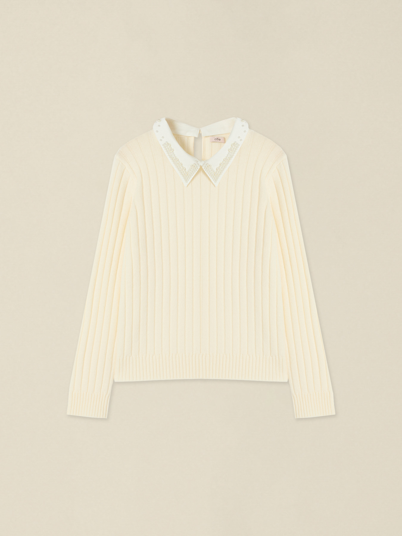 Wool-blend sweater with jewel collar image number 3