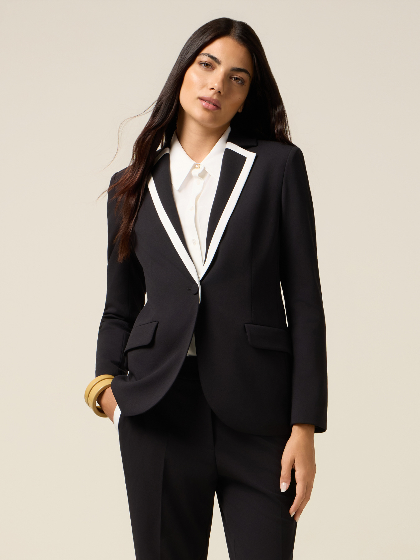 Blazer mit Kontrastbesatz image number 0