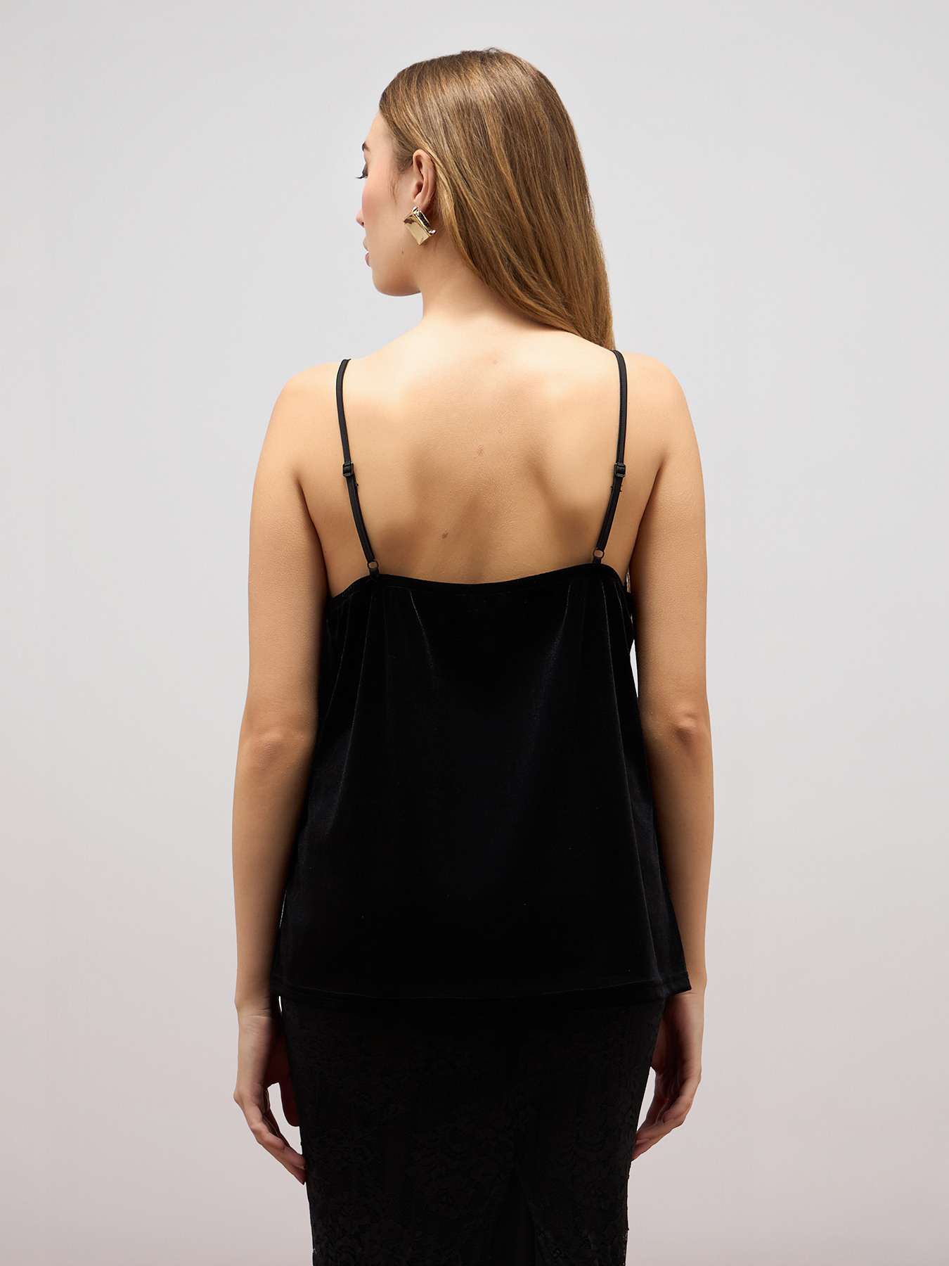 Top lingerie en velours et dentelle image number 1