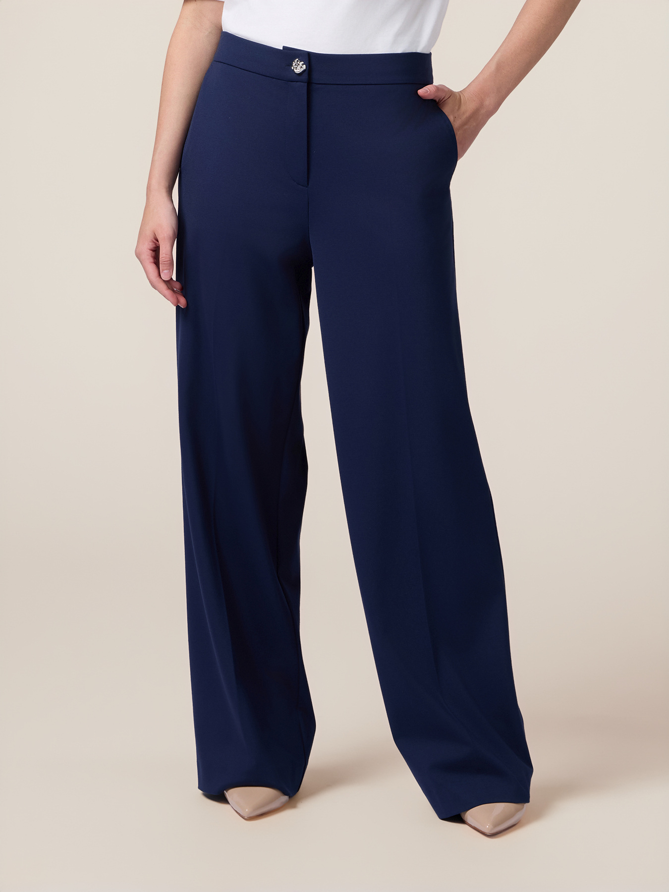 Pantaloni palazzo in punto milano image number 3