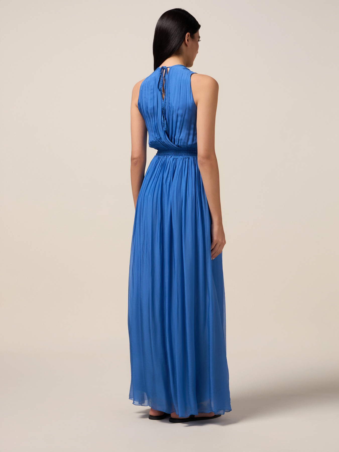 Vestito lungo misto seta image number 1