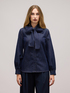 Denim shirt with bow image number 1