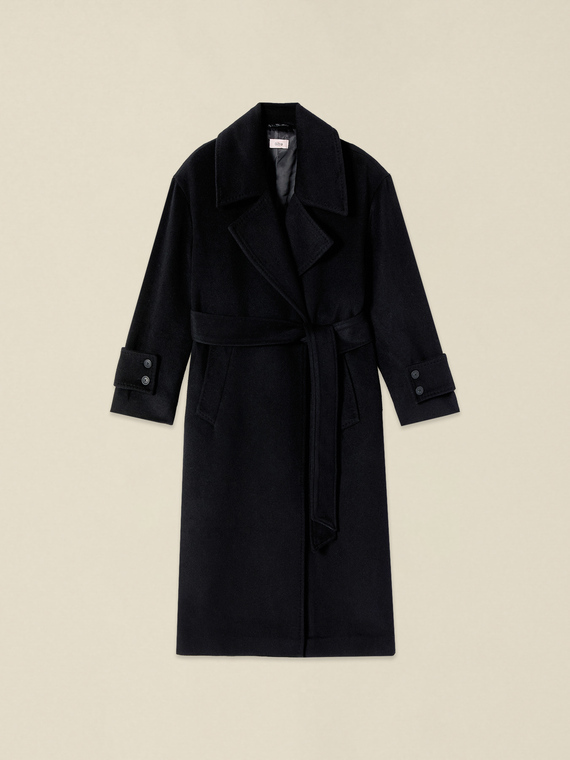 Wool blend double-breasted coat