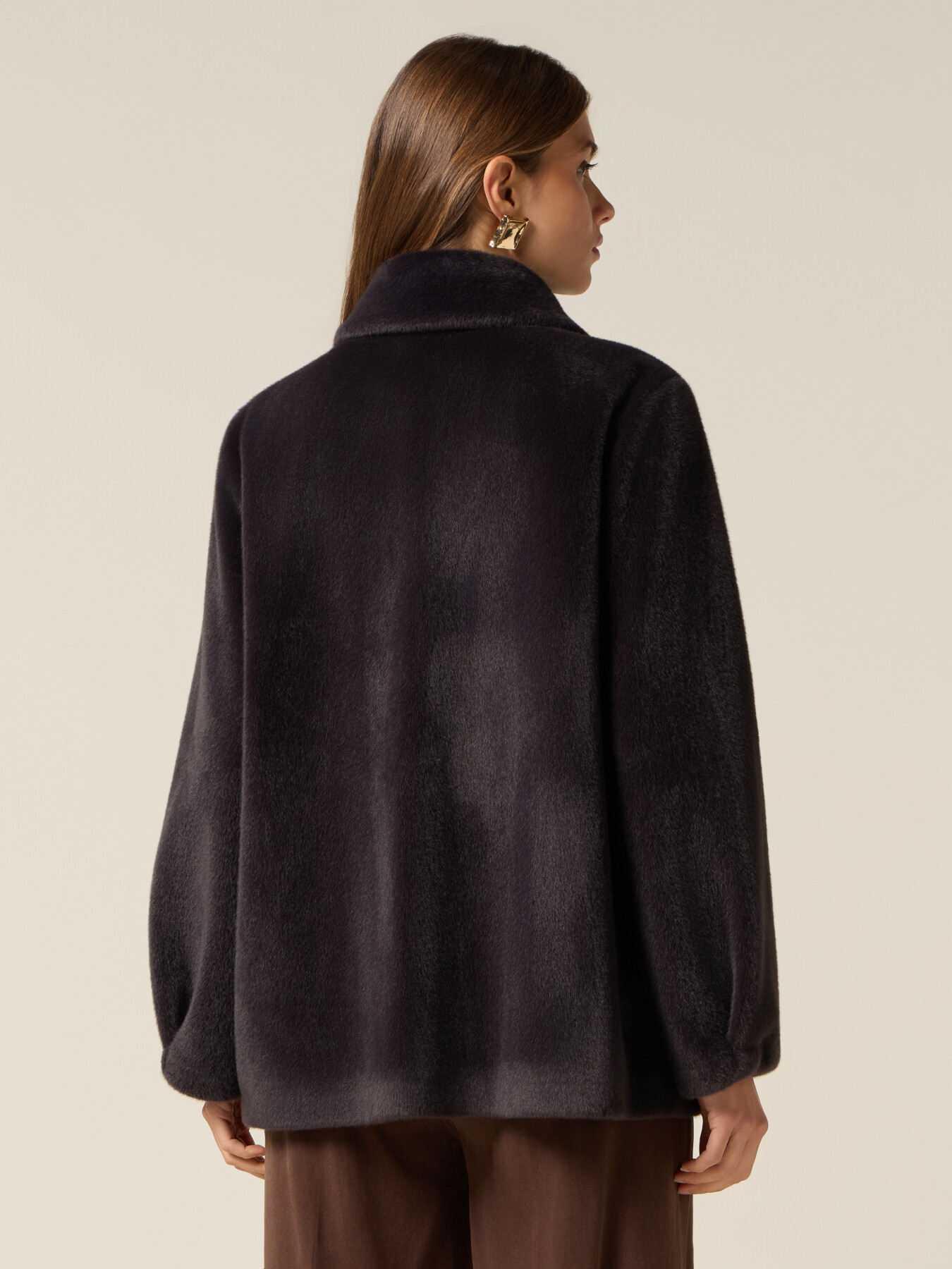 Short coat in soft fabric image number 1