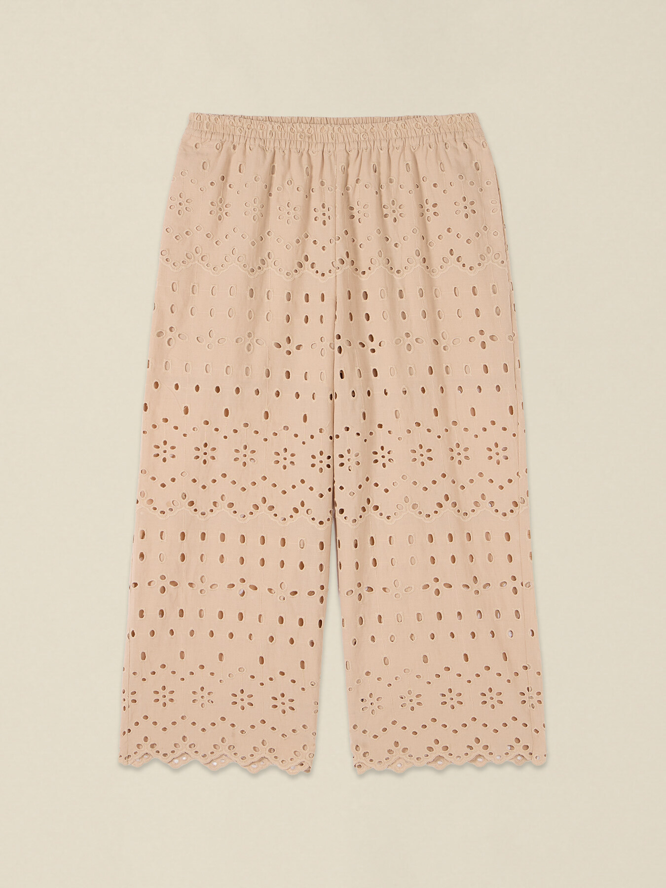 Cropped sangallo lace trousers image number 4