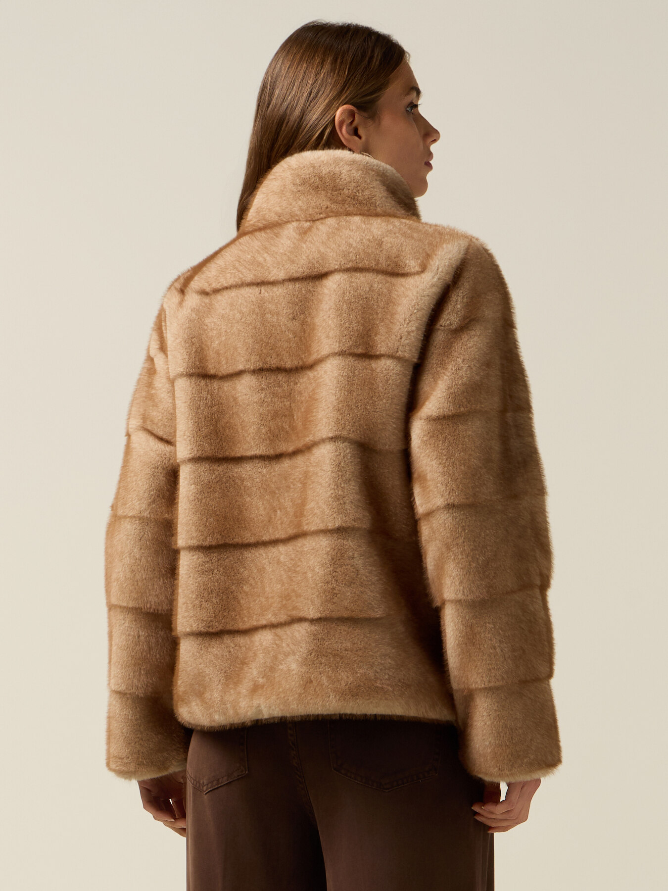 Short plush-effect jacket image number 1