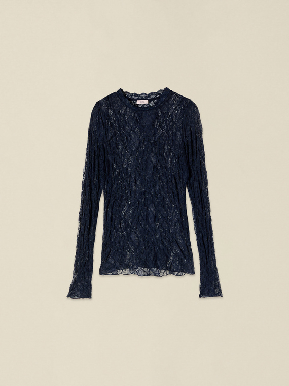 See-through lace T-shirt