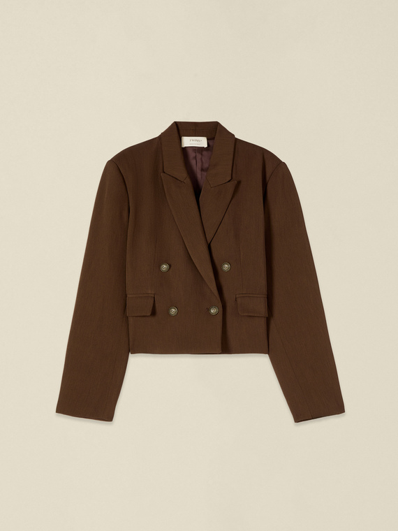 Doppelreihiger Crop-Blazer