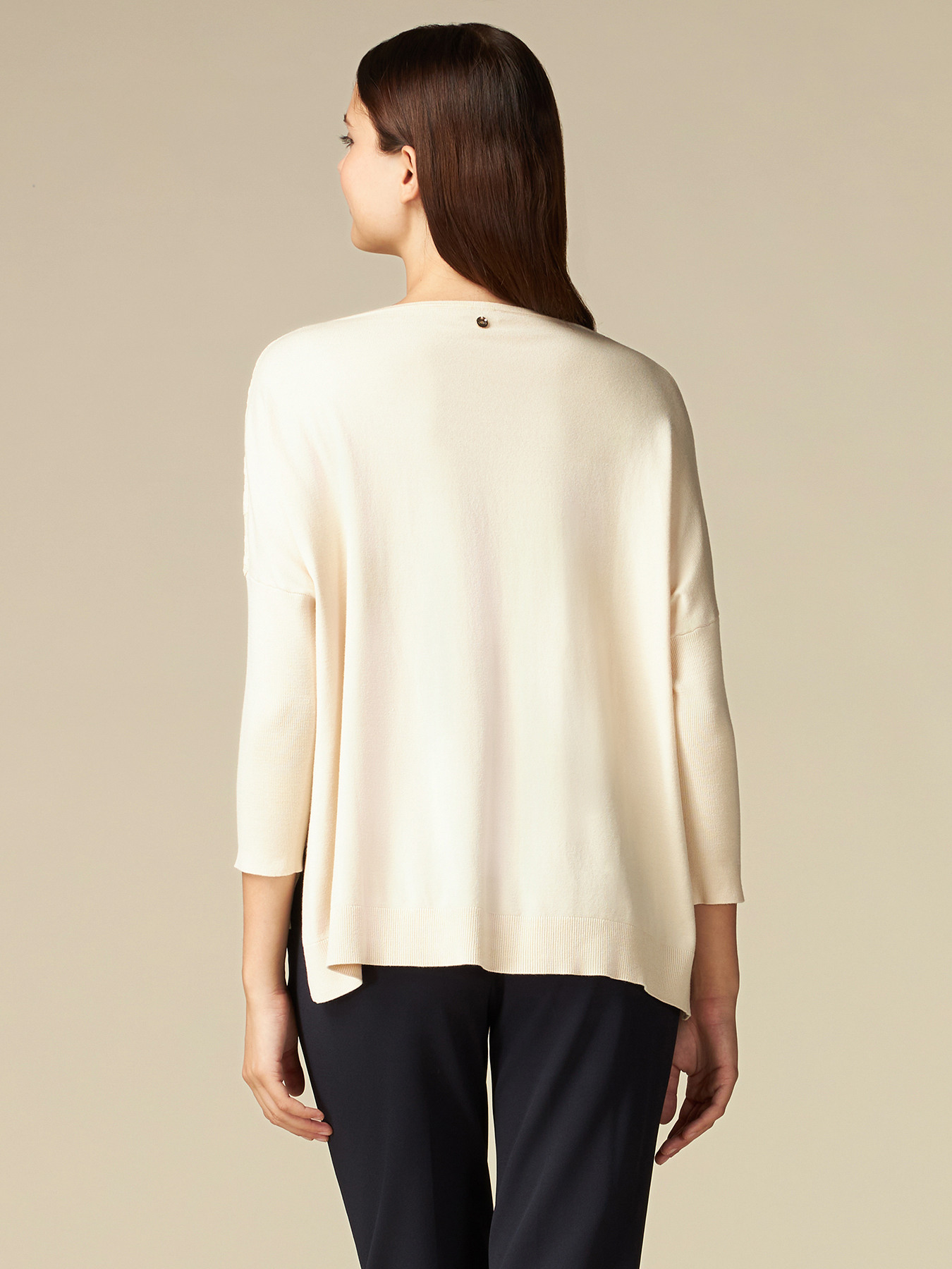 Maglia over con inserto in pizzo image number 1