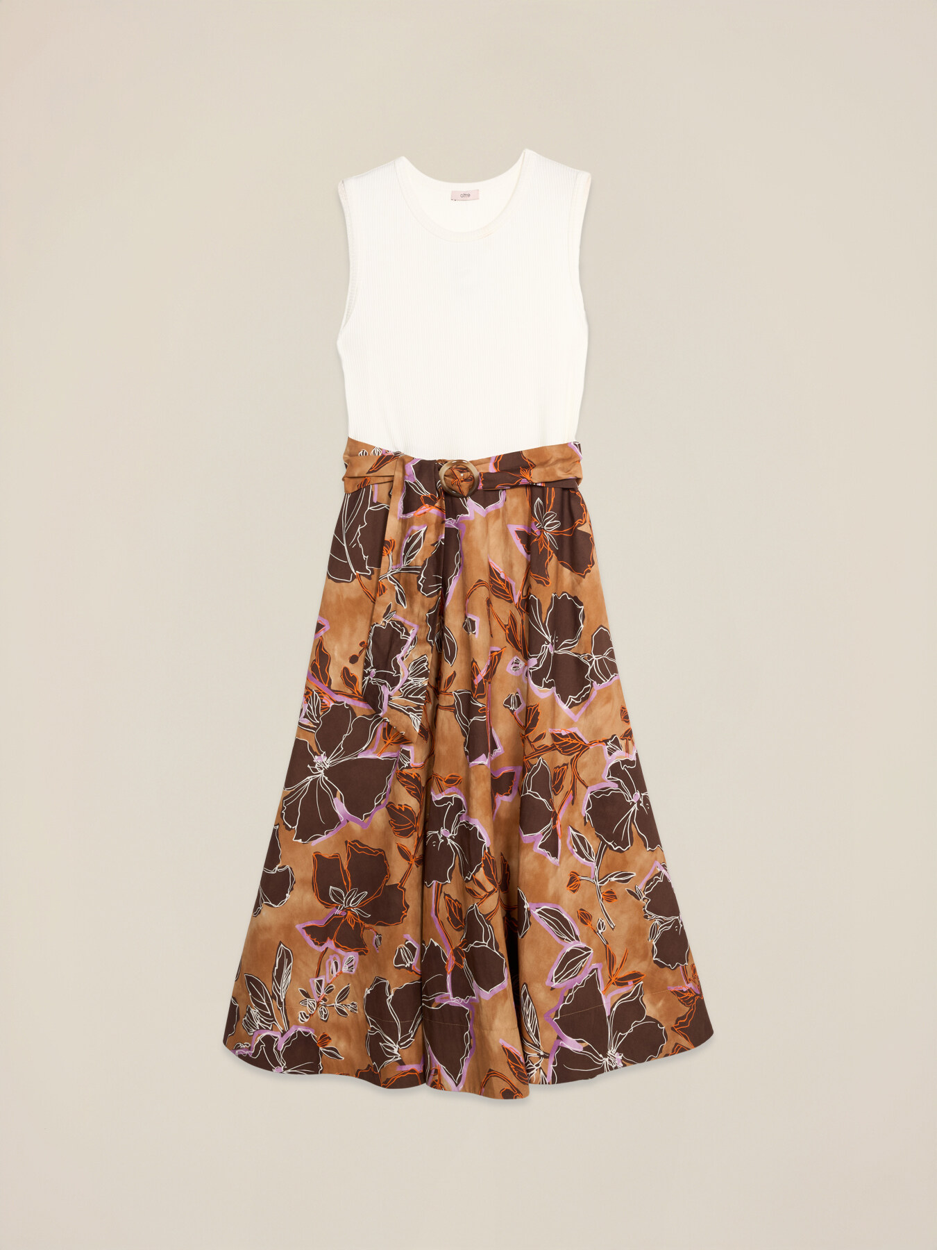 Robe &eacute;vas&eacute;e combin&eacute;e avec une ceinture image number 4