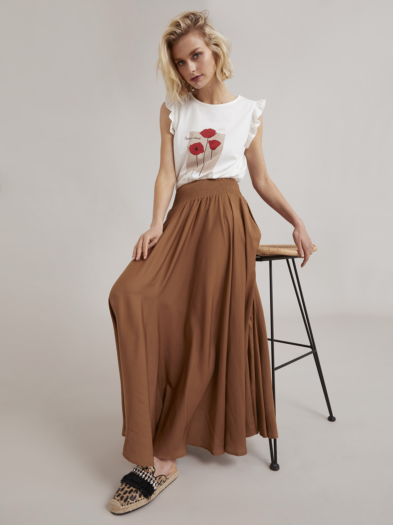 Falda larga de raso image number 2