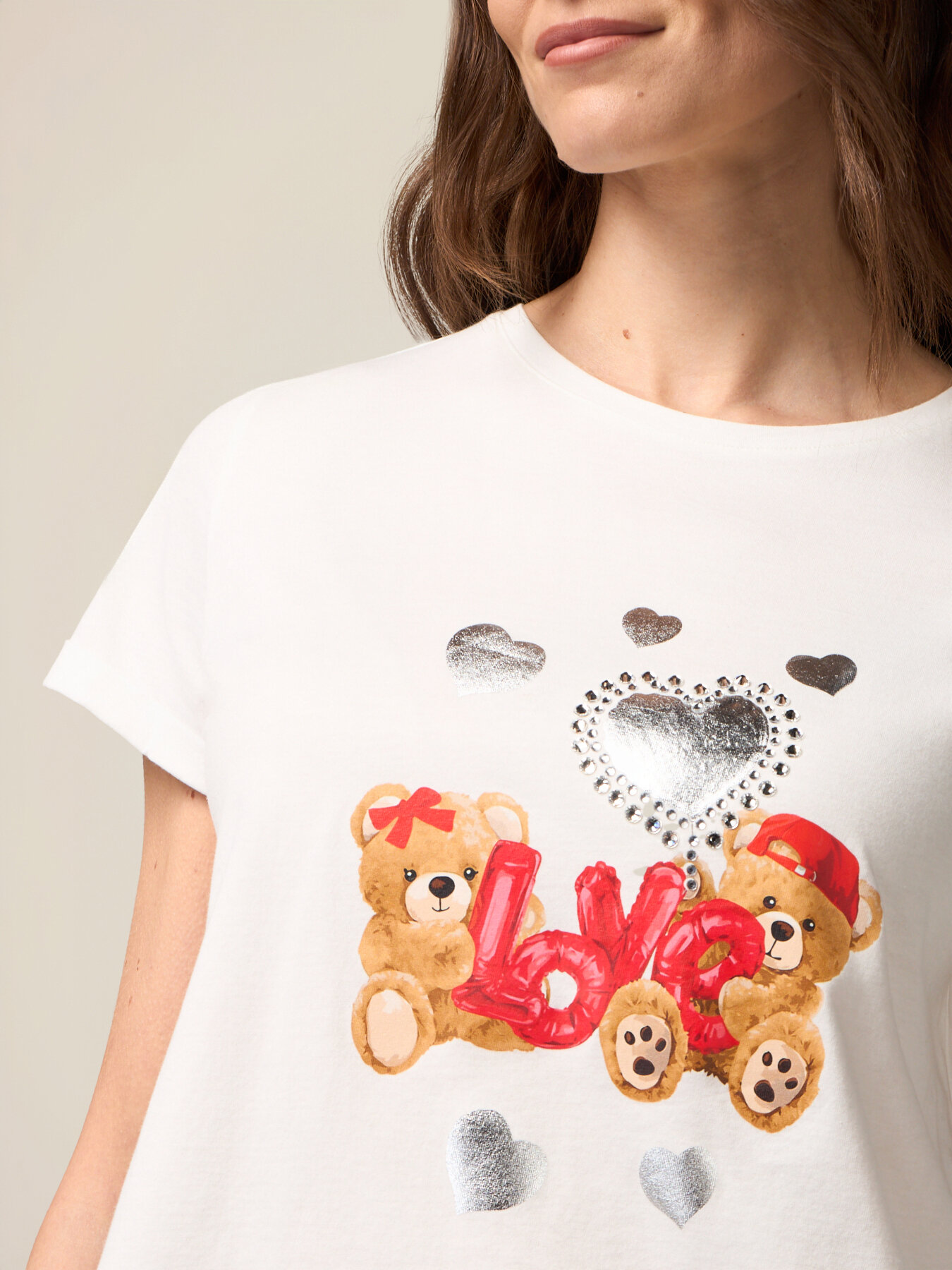 T-Shirt mit Druck und Applikationen image number 2