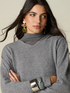 Hooded sweater with micro sequins image number 2