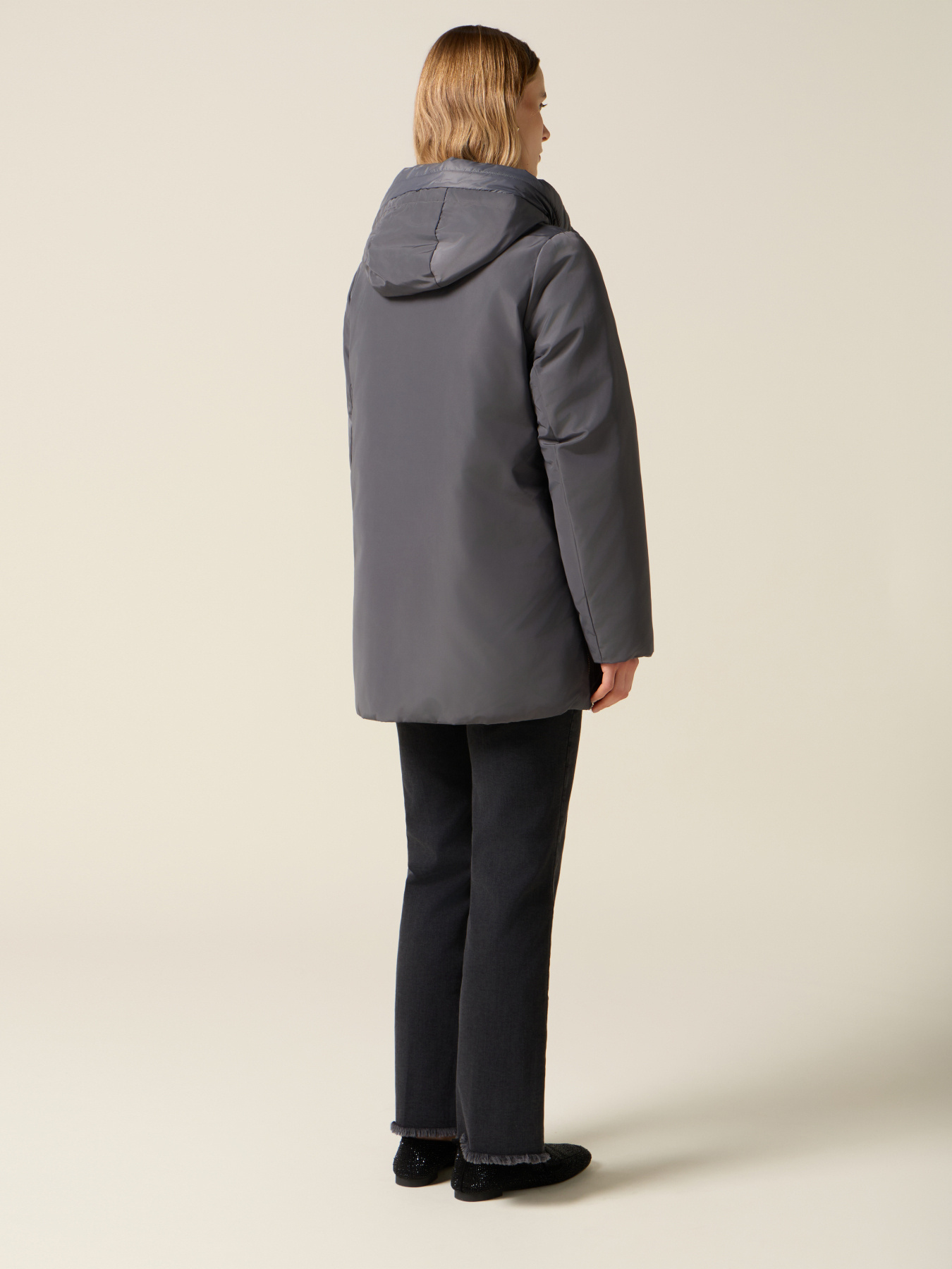 Midi down jacket with hood image number 1