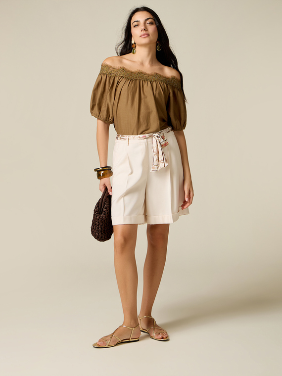 Bermuda avec ceinture fantaisie