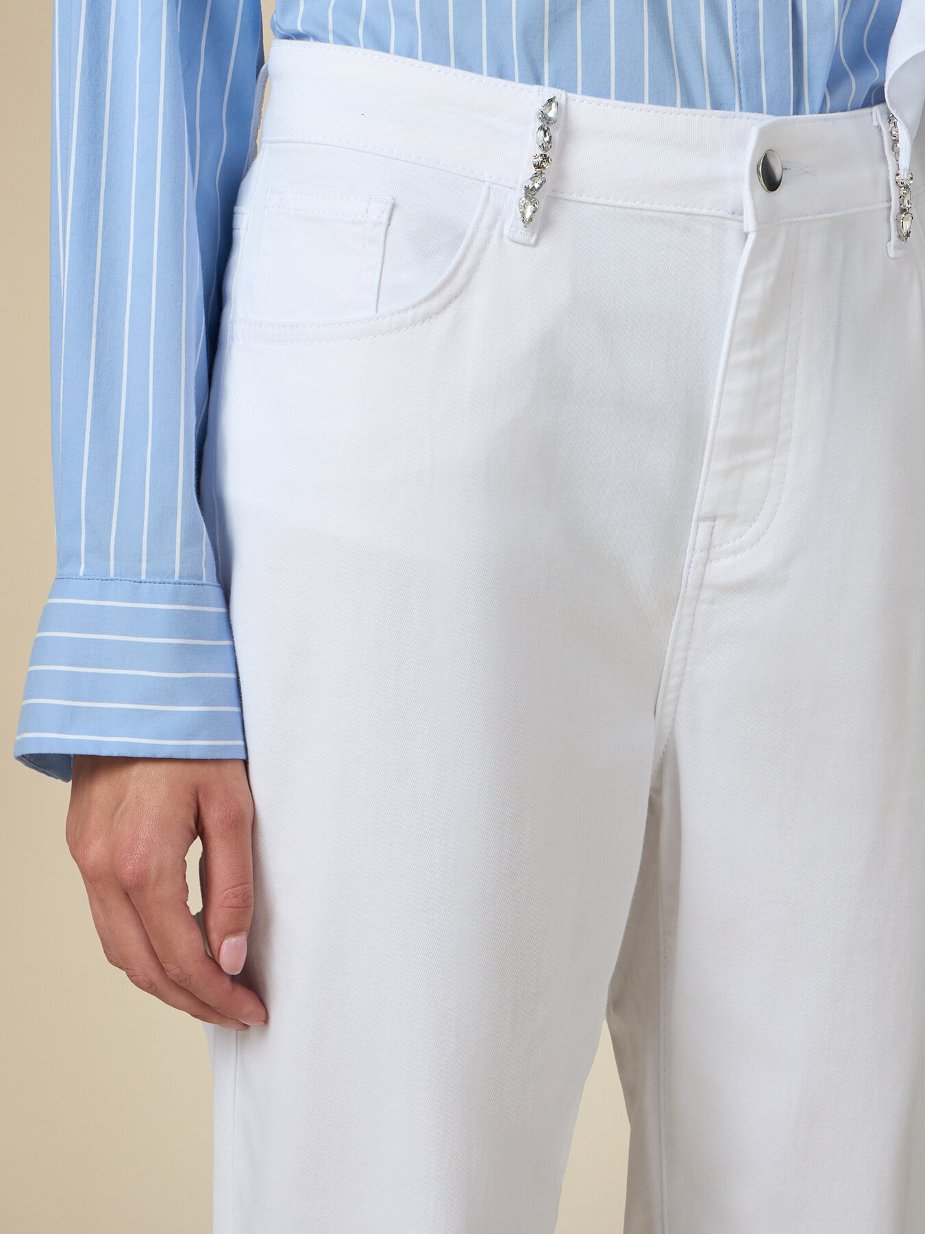 Boyfit trousers with set stones image number 2