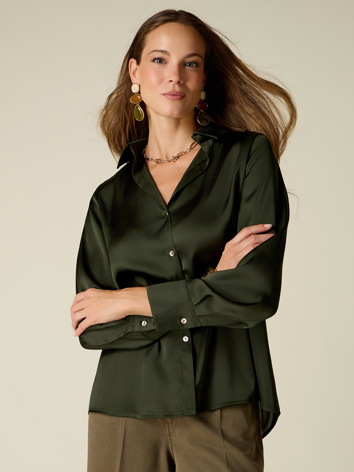 Satin shirt image number 0