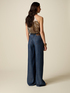 Pantaloni palazzo cu efect denim image number 1