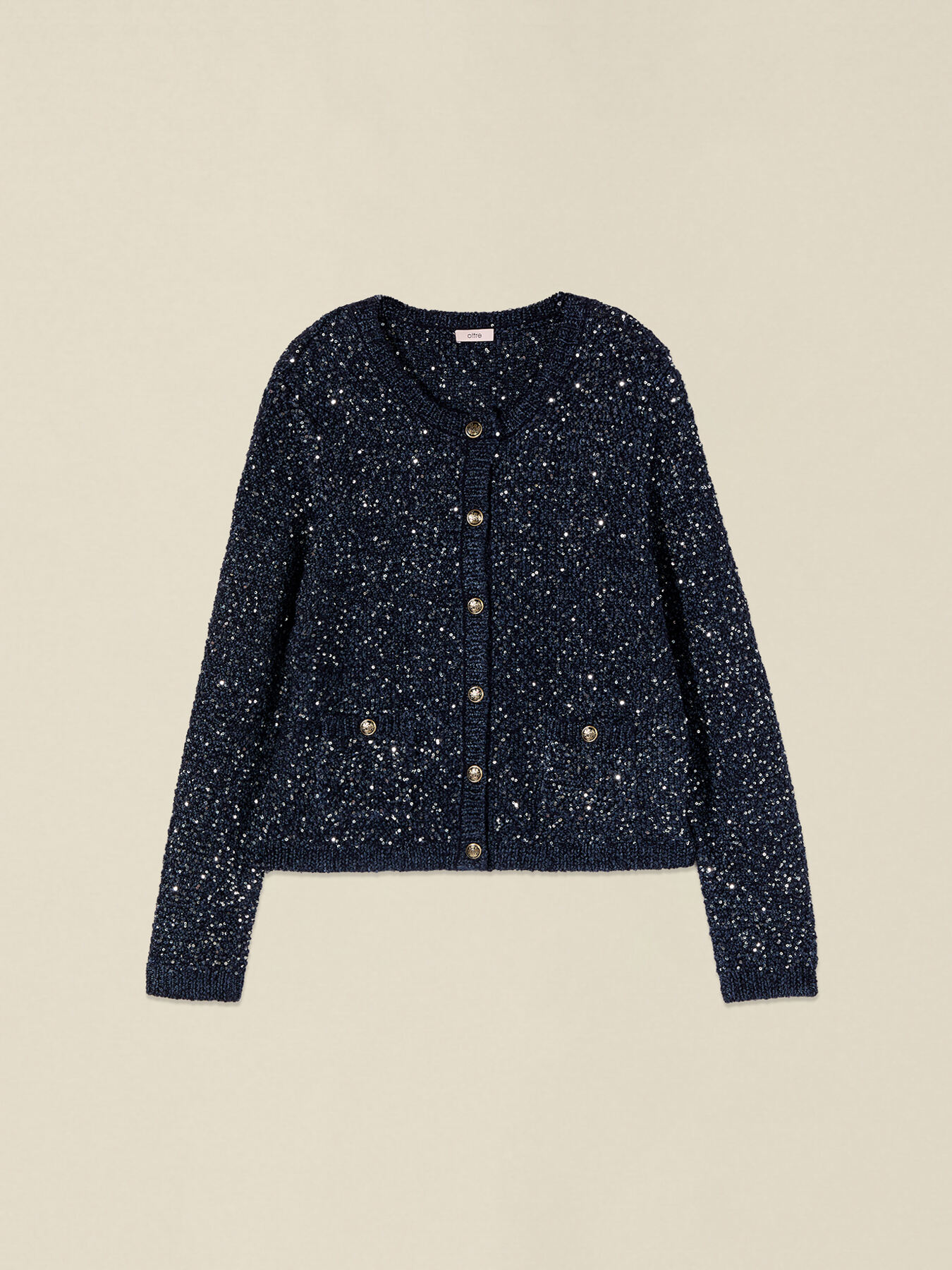 Cardigan misto lana con paillettes image number 0