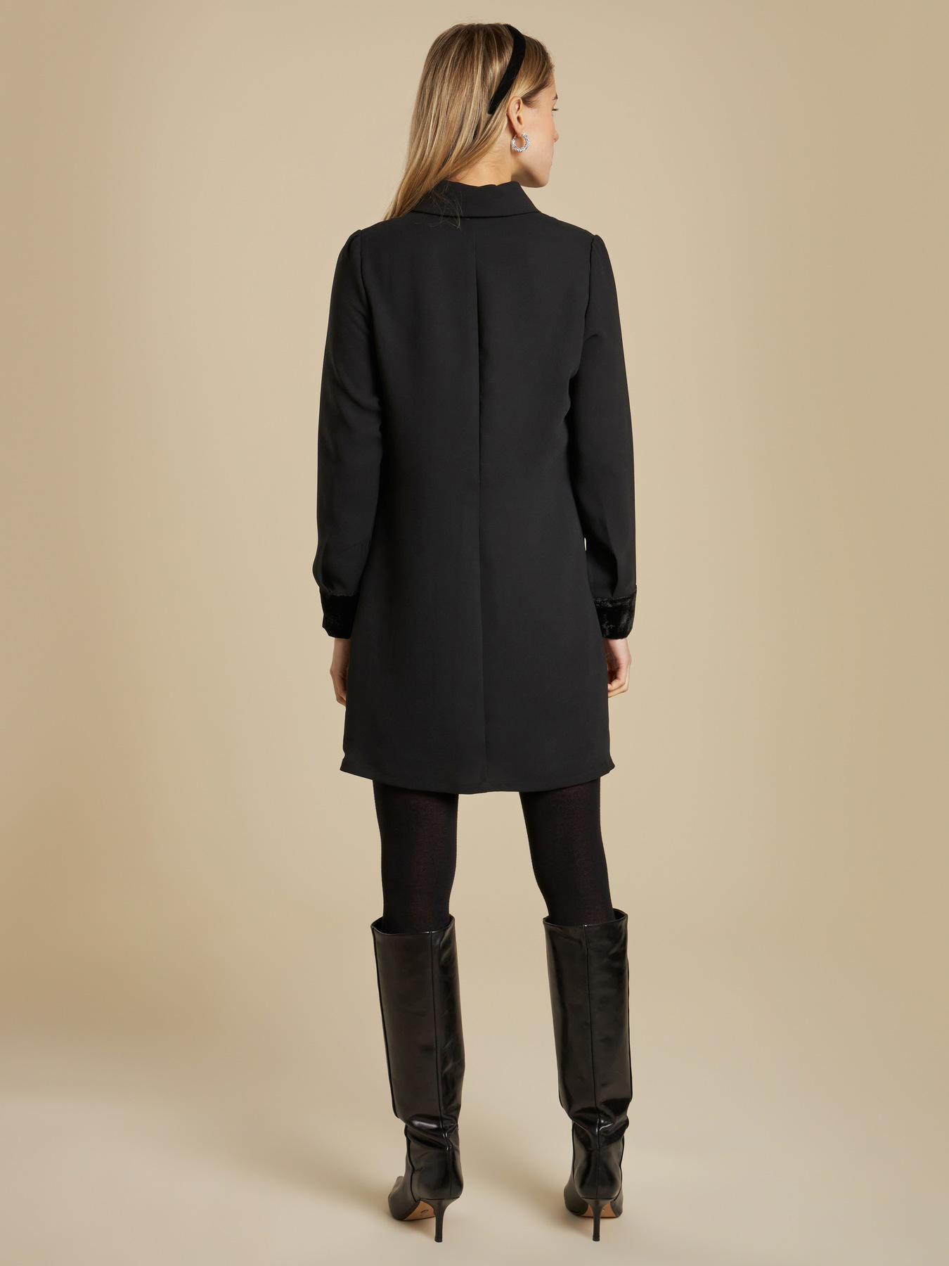 Abito con polsini in ciniglia image number 1