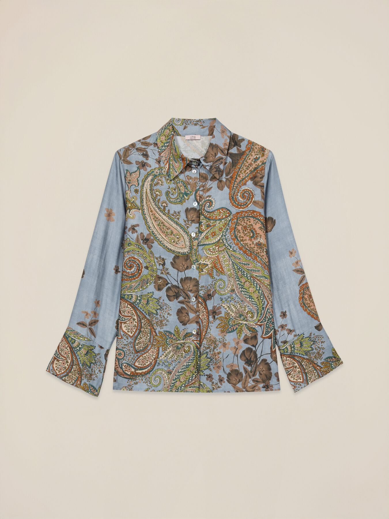 Patterned satin shirt image number 4