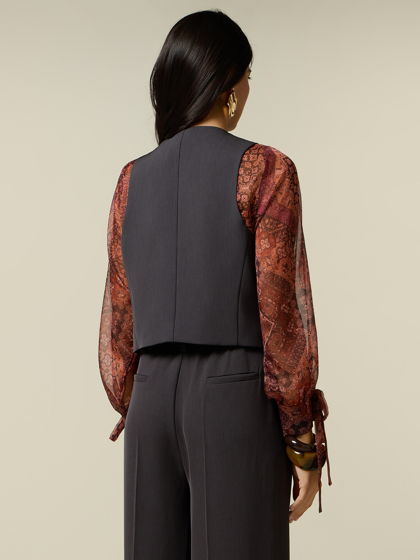 Short gilet with embroidered frog fastenings image number 1