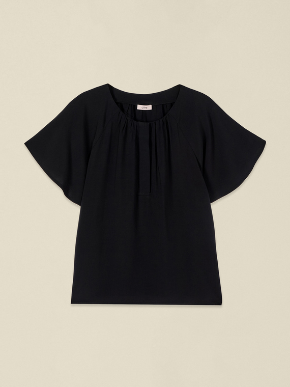 Viscose blouse with draping