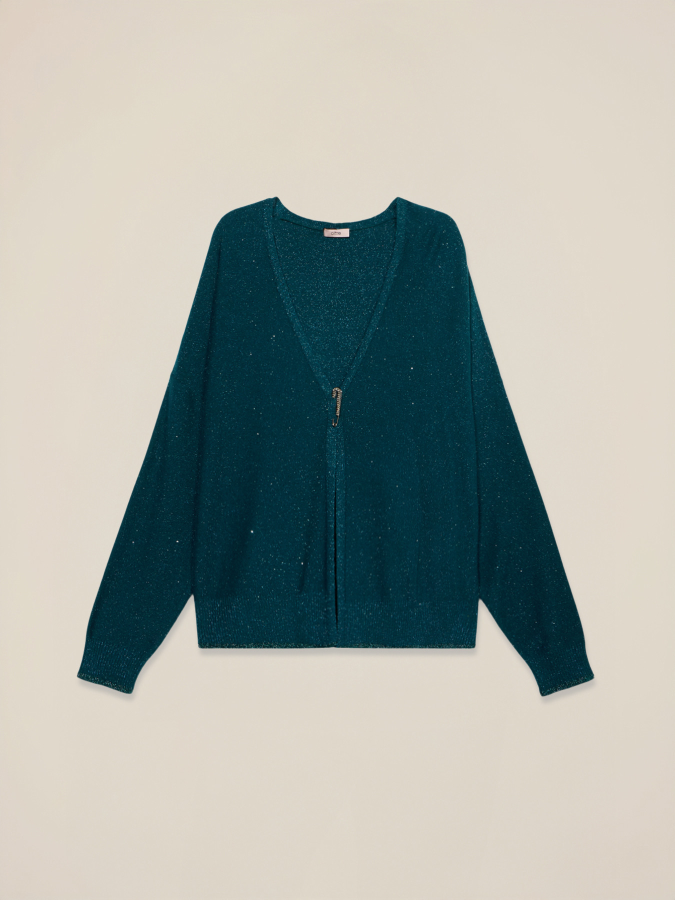 Mixed cashmere cardigan with sequins image number 3