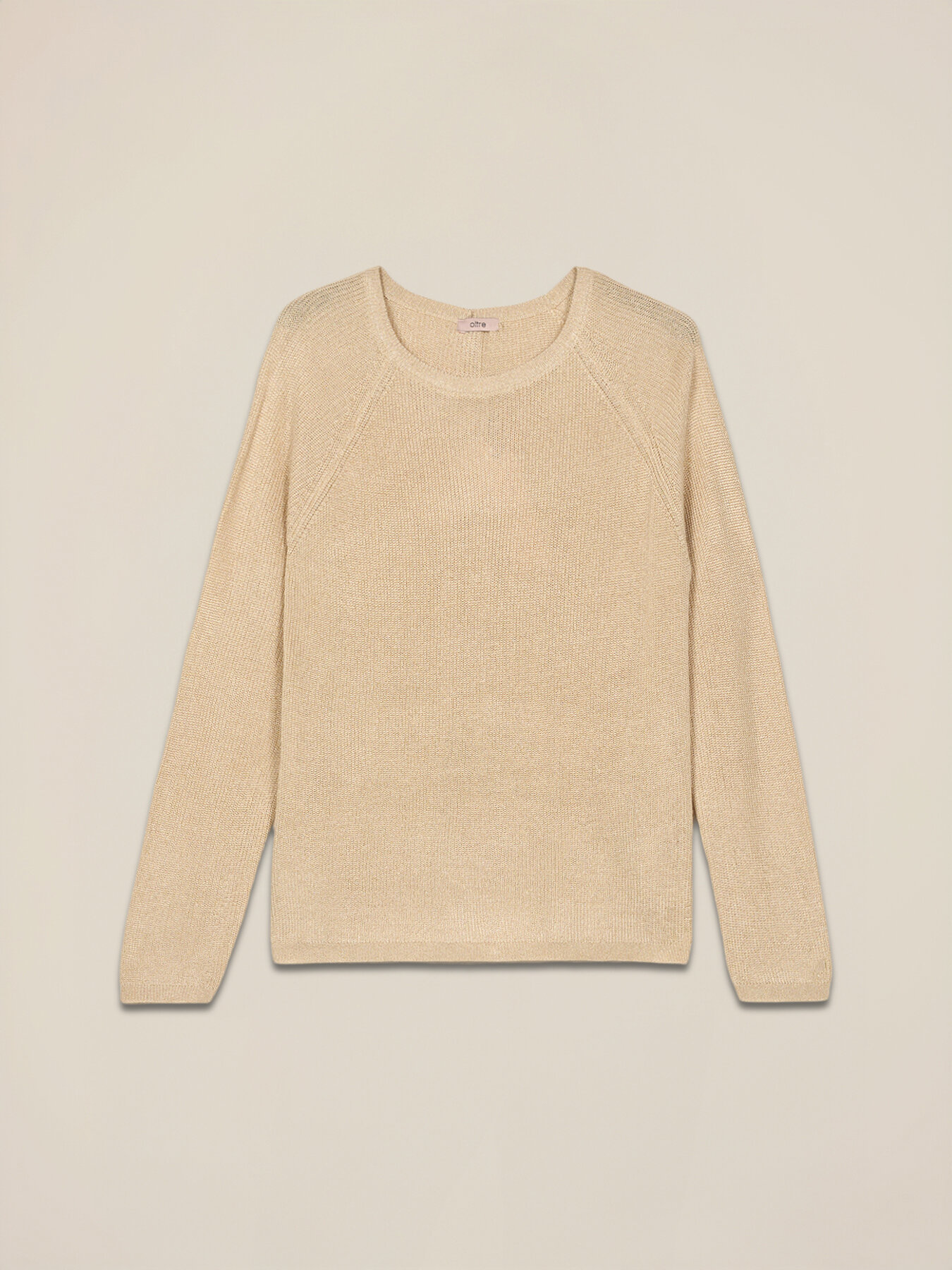 Pull col rond en lurex avec boutons au dos image number 3