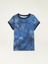 Satin T-shirt blouse in patterned satin image number 3