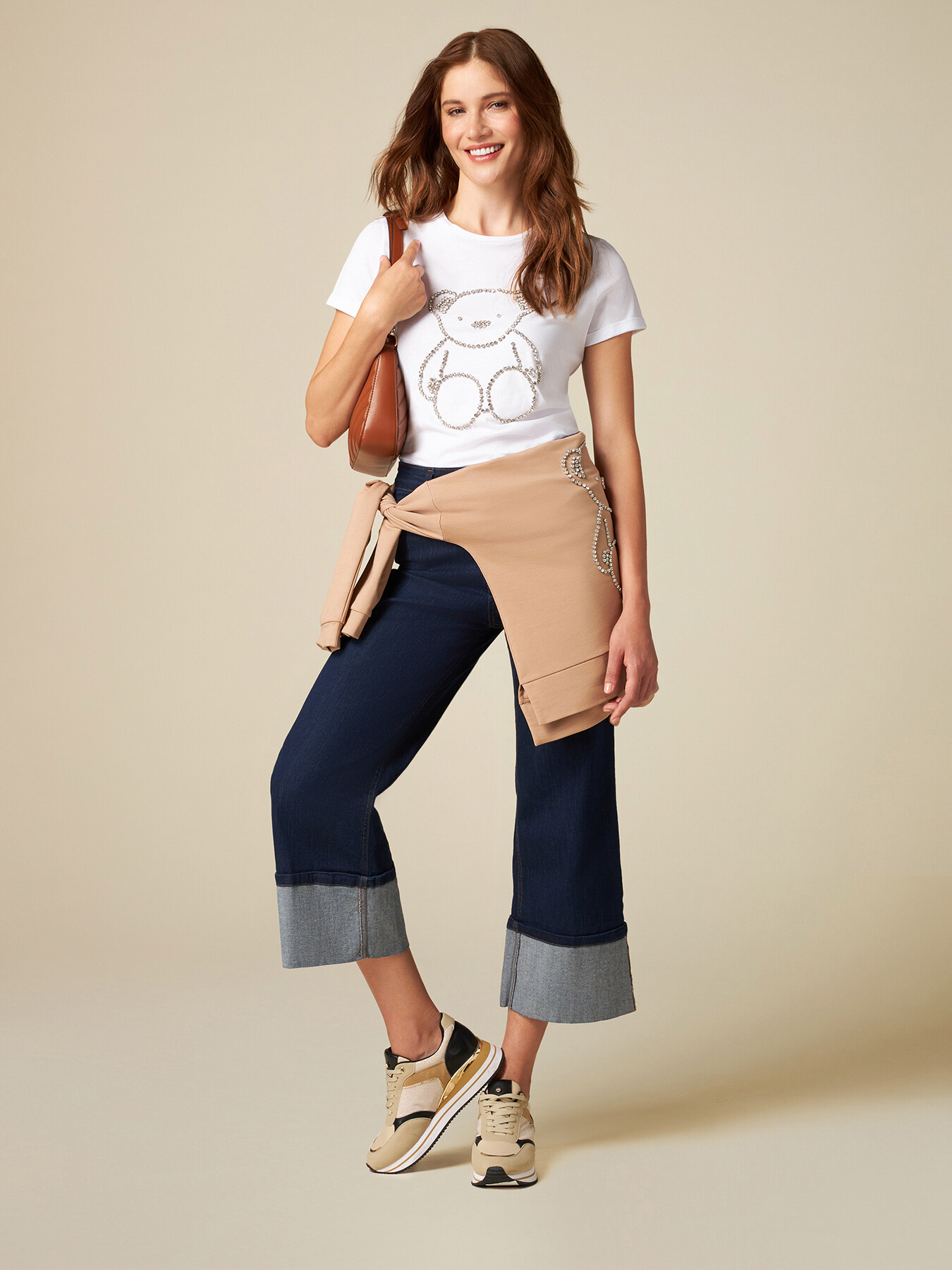 T-shirt with application of set stones image number 3