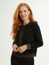 Cardigan bicolor con paillettes image number 0