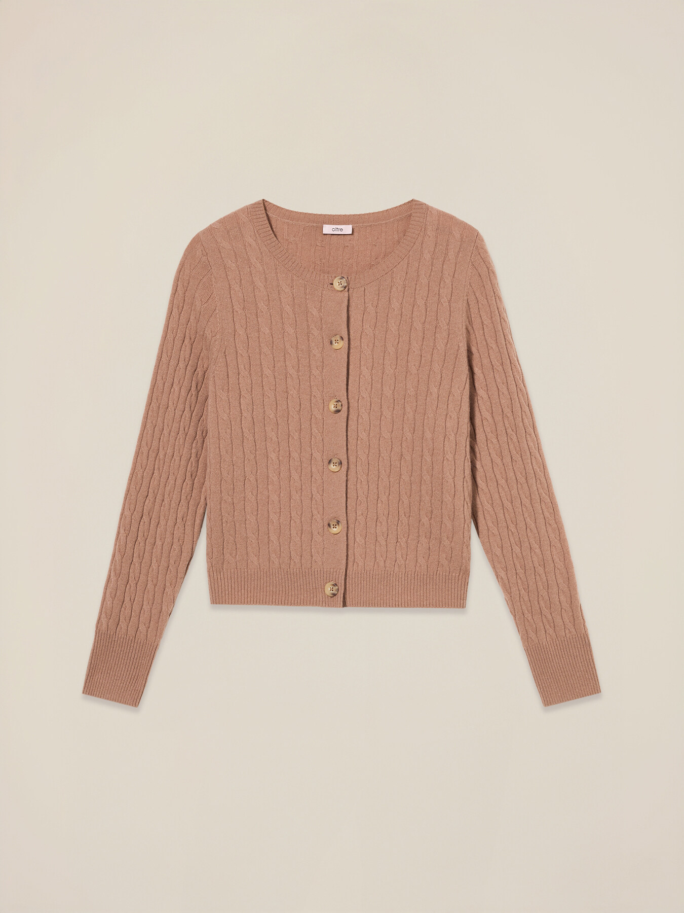 Cable-knit wool/cashmere cardigan image number 0
