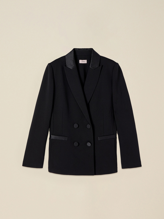 Doppelreihiger Blazer mit bezogenen Kn&ouml;pfen