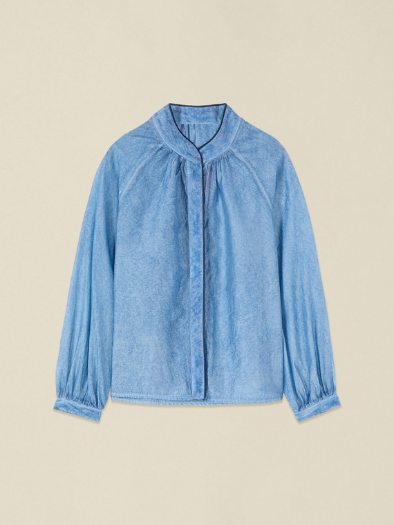 Lyocell blend shirt with d&eacute;lav&eacute; effect