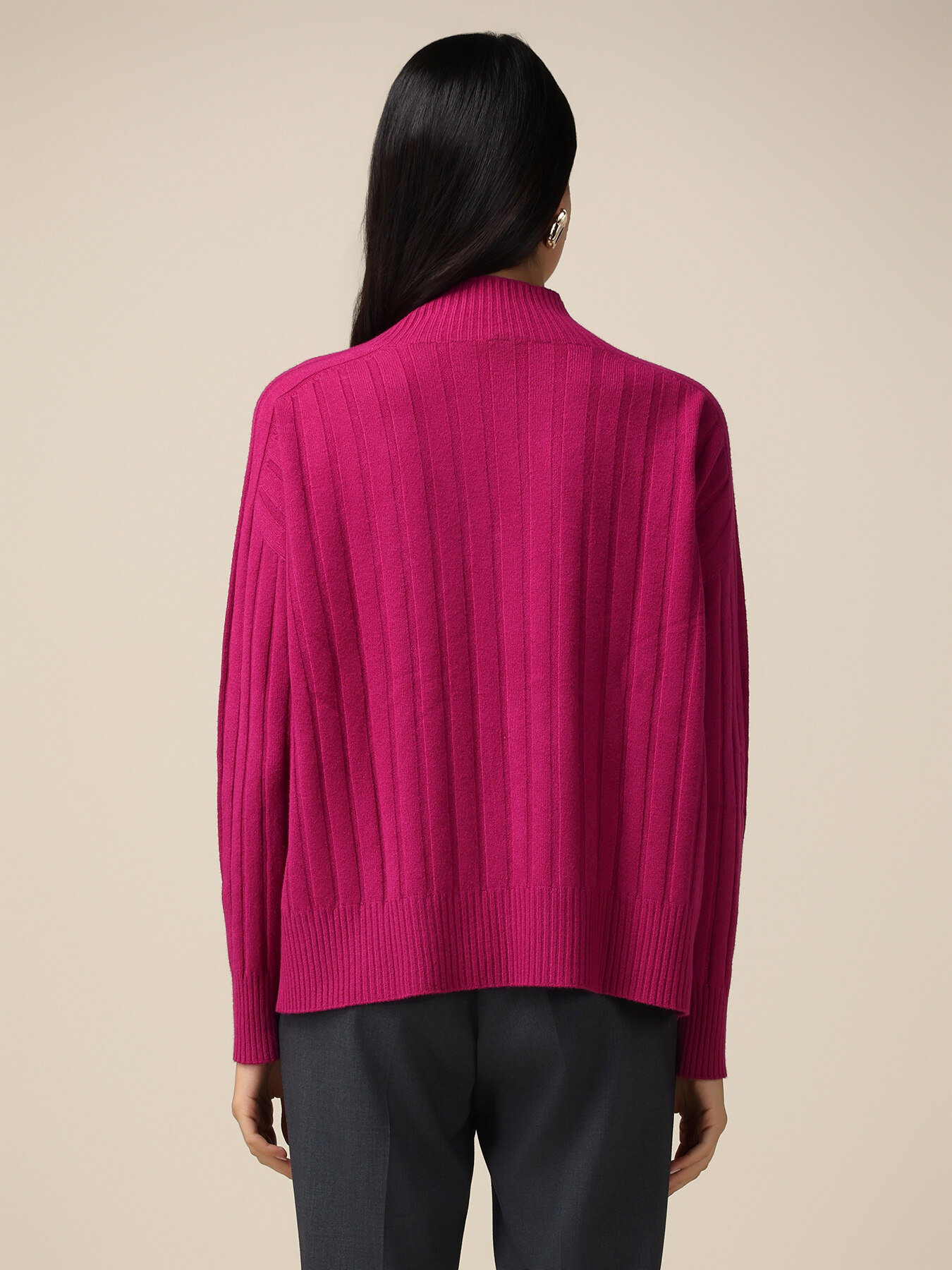 Stehbundpullover mit flachem Rippenstrick image number 1