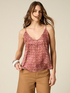 Patterned viscose satin top image number 0