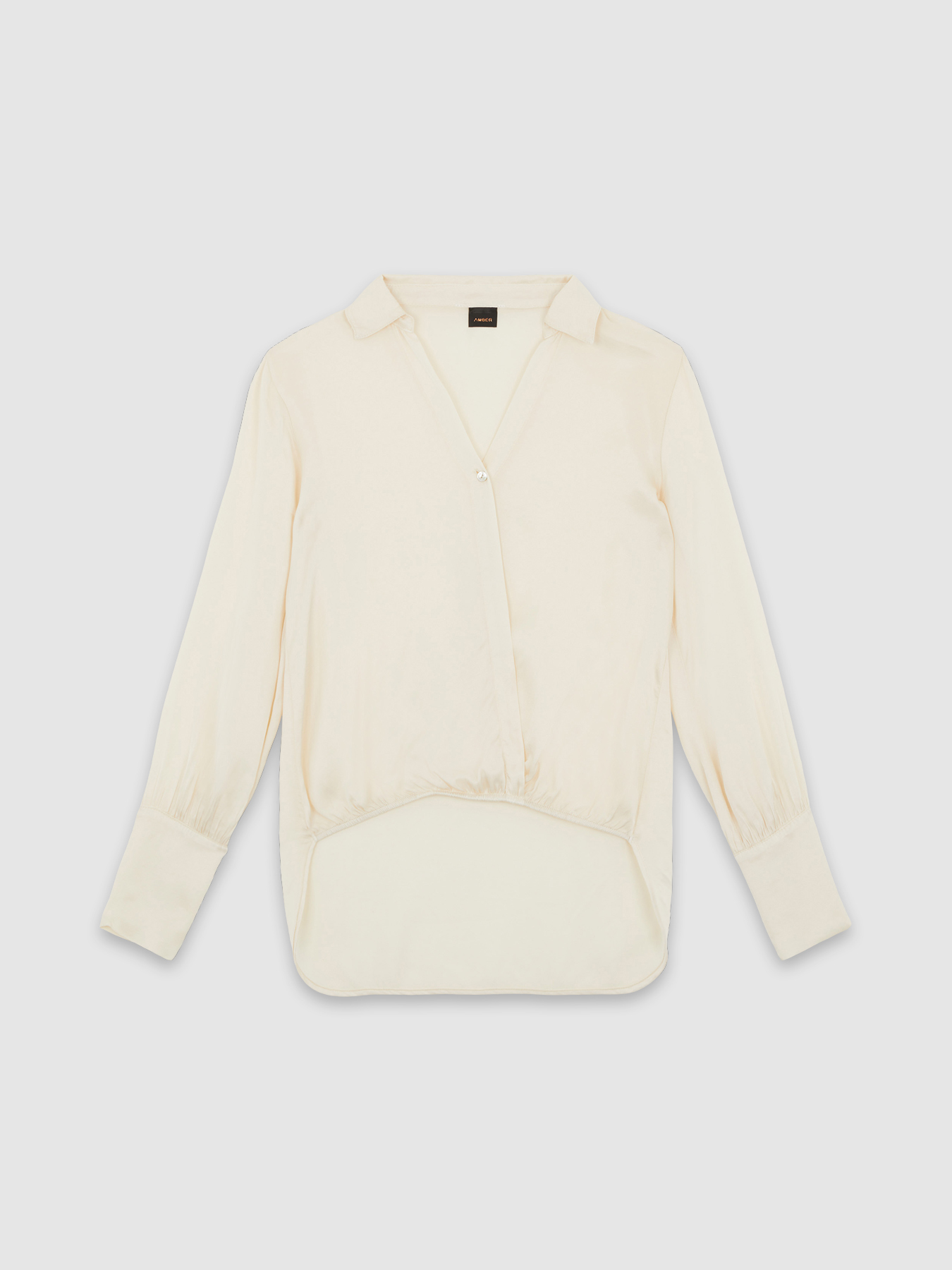 Camicia asimmetrica in raso image number 3