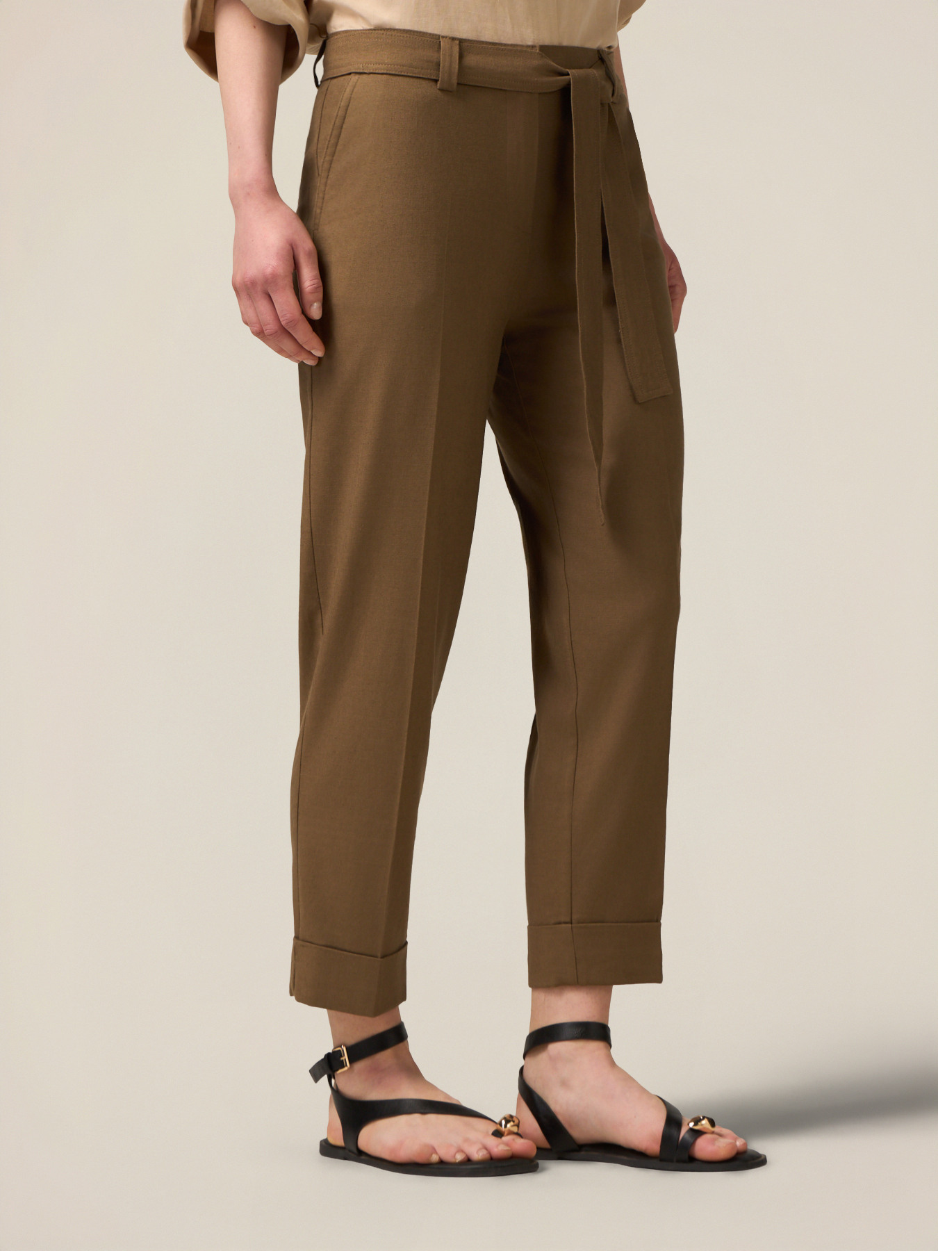 Linen blend chino pants image number 3