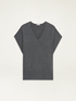Maglia misto cashmere effetto poncho image number 1