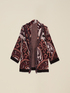 Long mixed wool cardigan with fringes and crystals image number 3