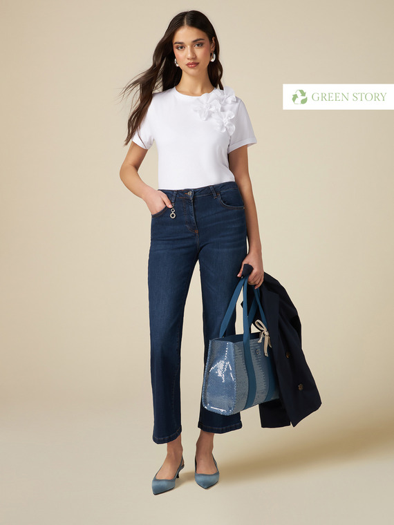 Eco-friendly flare jeans with charms